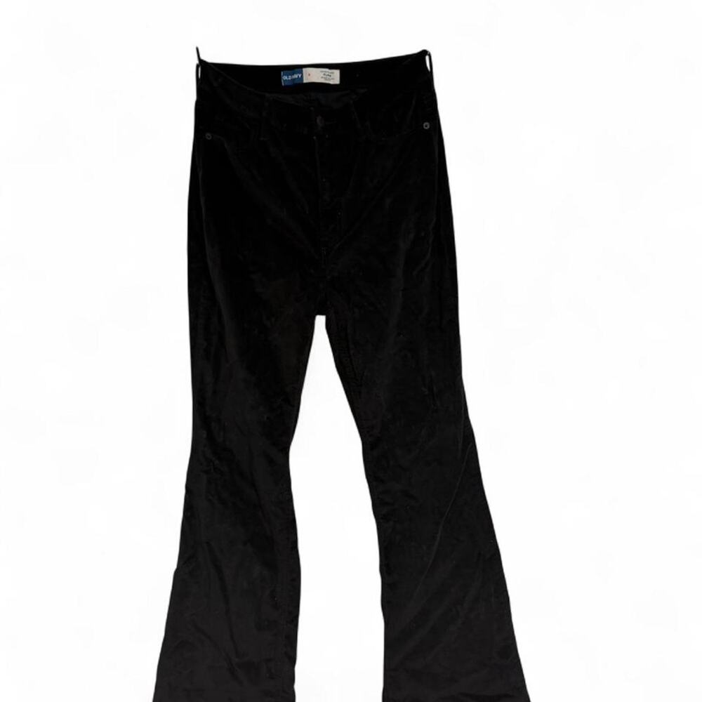 Old Navy Black high-waisted flare velvet pants Size 8